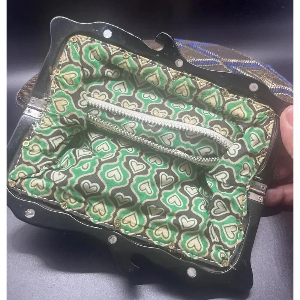 VTG 1960s Vietnamese Cloth Silk Embroidered Clutch Purse Handbag